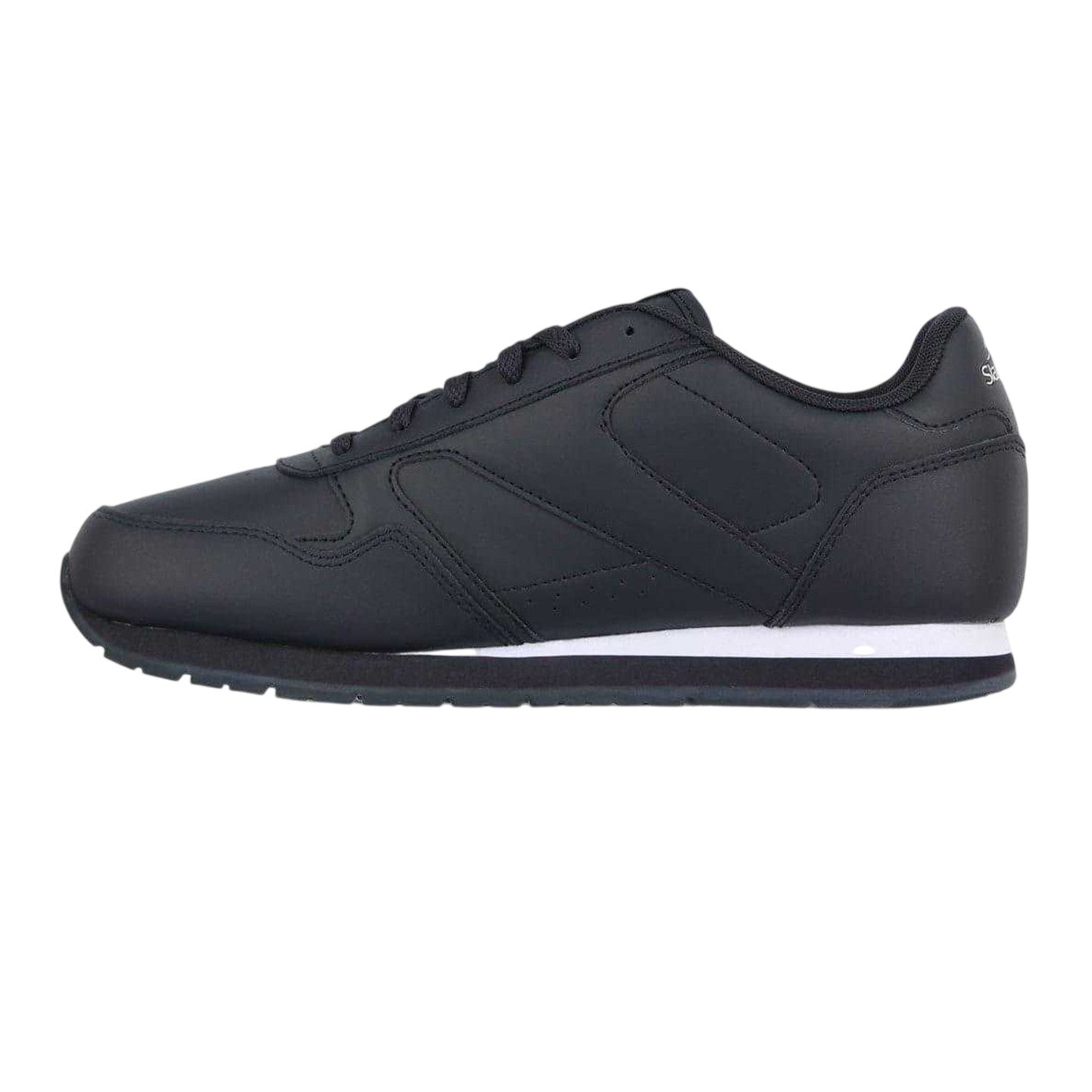 Navy-White - Side - Slazenger Mens Classic Coated Leather Trainers