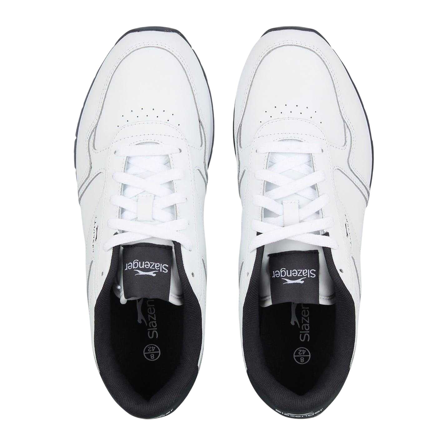 White-Navy - Lifestyle - Slazenger Mens Classic Coated Leather Trainers