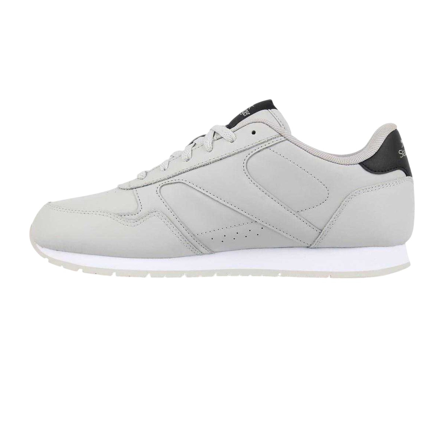 Grey-Black-White - Back - Slazenger Mens Classic Coated Leather Trainers