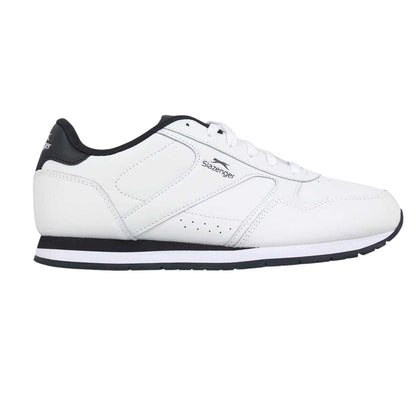 White-Navy - Front - Slazenger Mens Classic Coated Leather Trainers