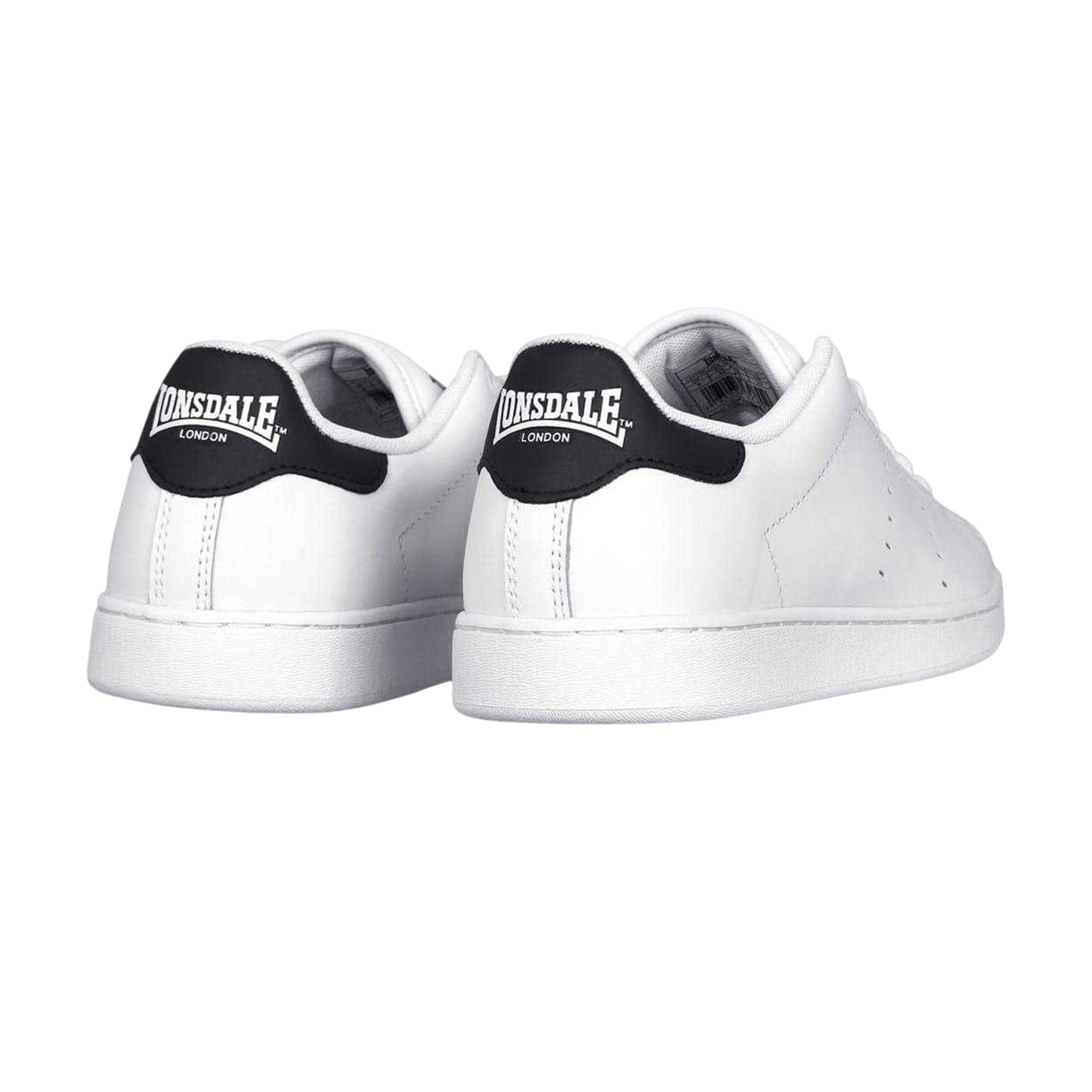 White-Navy - Back - Lonsdale Mens Leyton Leather Trainers