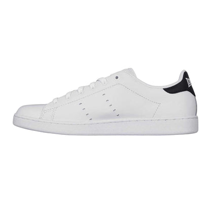 White-Navy - Side - Lonsdale Mens Leyton Leather Trainers