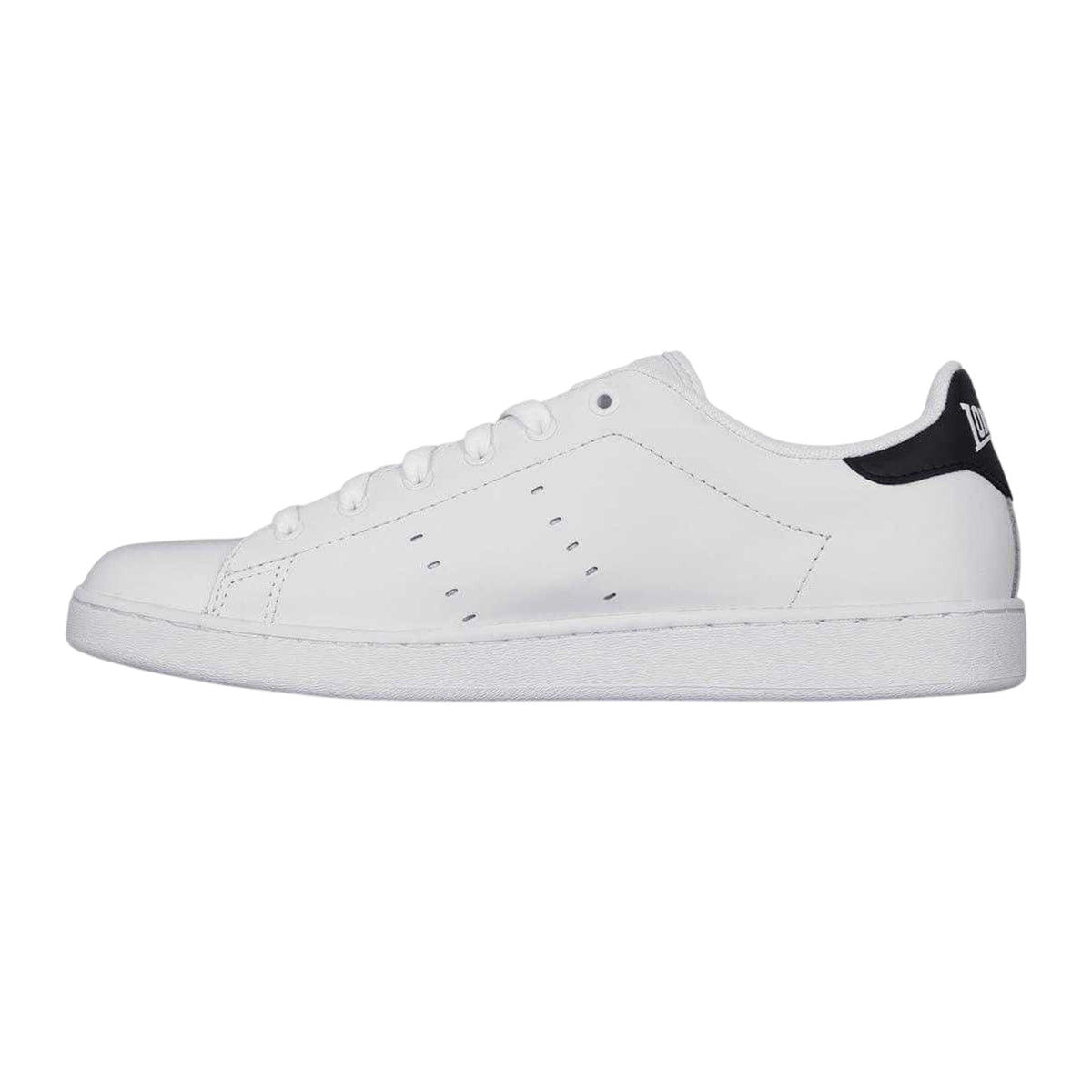 White-Navy - Side - Lonsdale Mens Leyton Leather Trainers