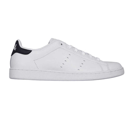 White-Navy - Front - Lonsdale Mens Leyton Leather Trainers