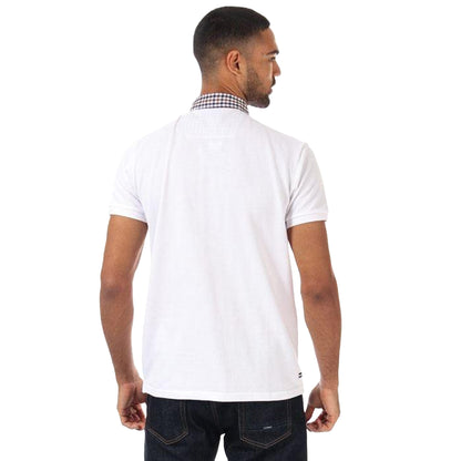 White - Back - Weekend Offender Mens Nicks Checked Collared Polo Shirt