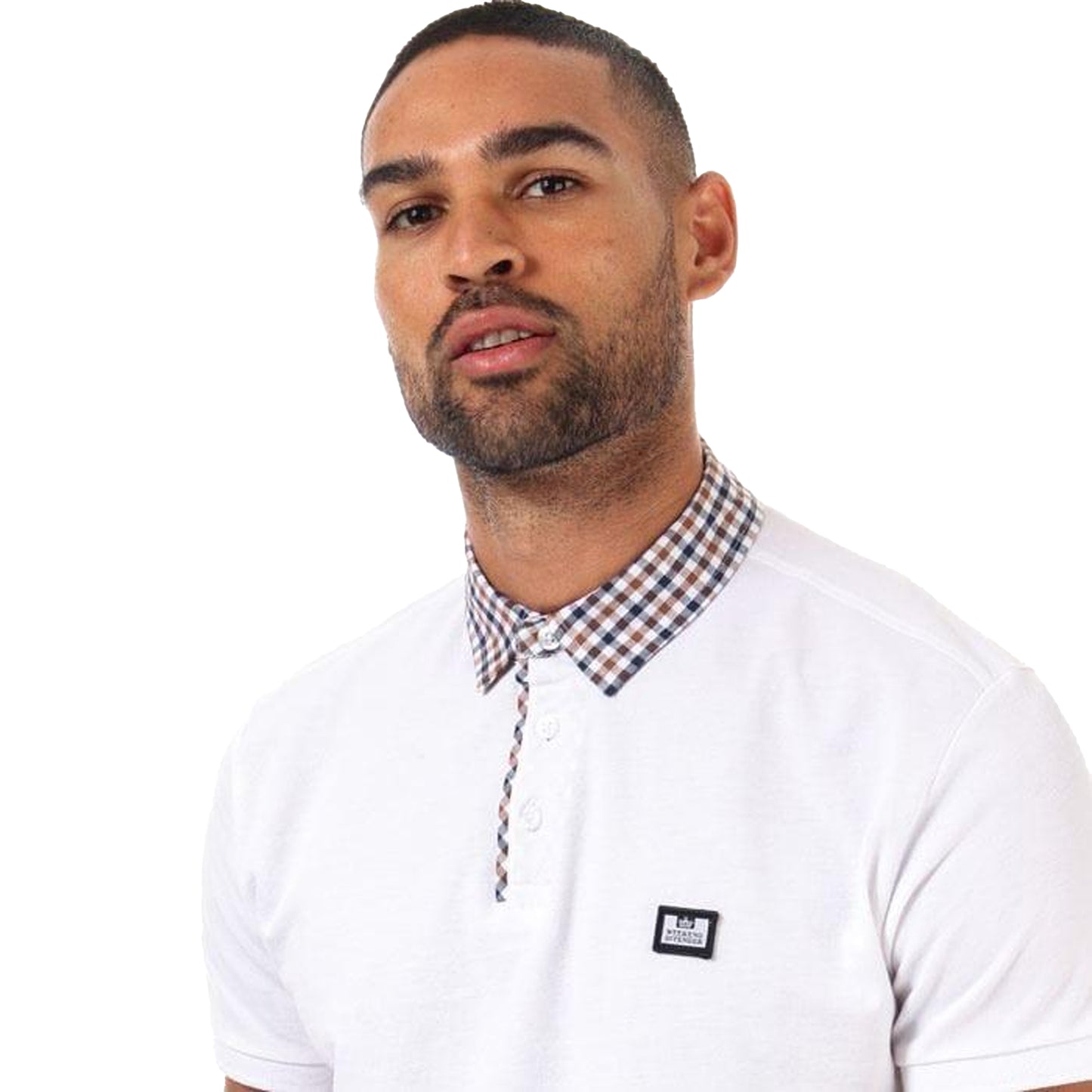 White - Lifestyle - Weekend Offender Mens Nicks Checked Collared Polo Shirt