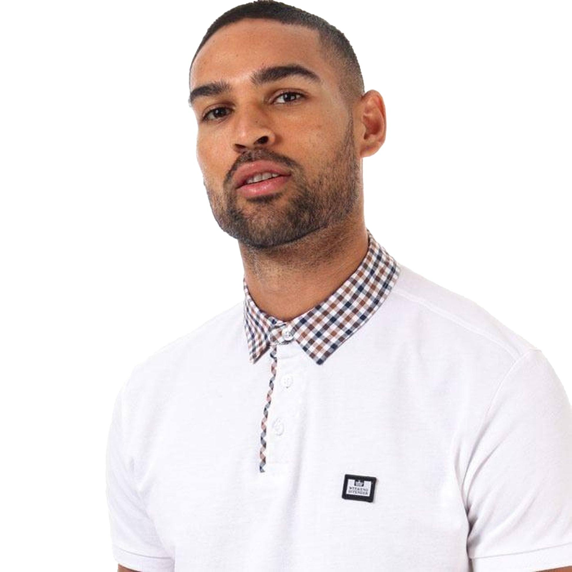 White - Lifestyle - Weekend Offender Mens Nicks Checked Collared Polo Shirt