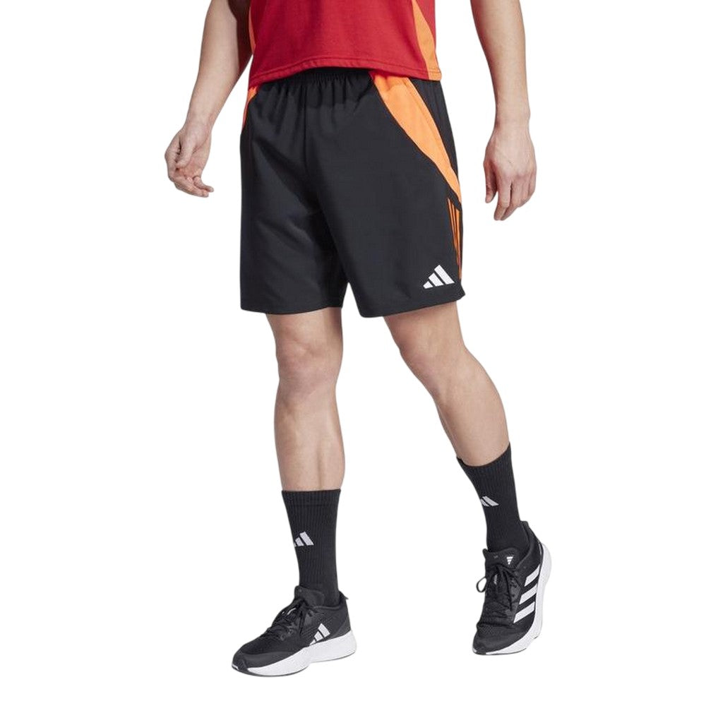 Black-Solar Red - Side - Adidas Mens Tiro 24 Football Shorts