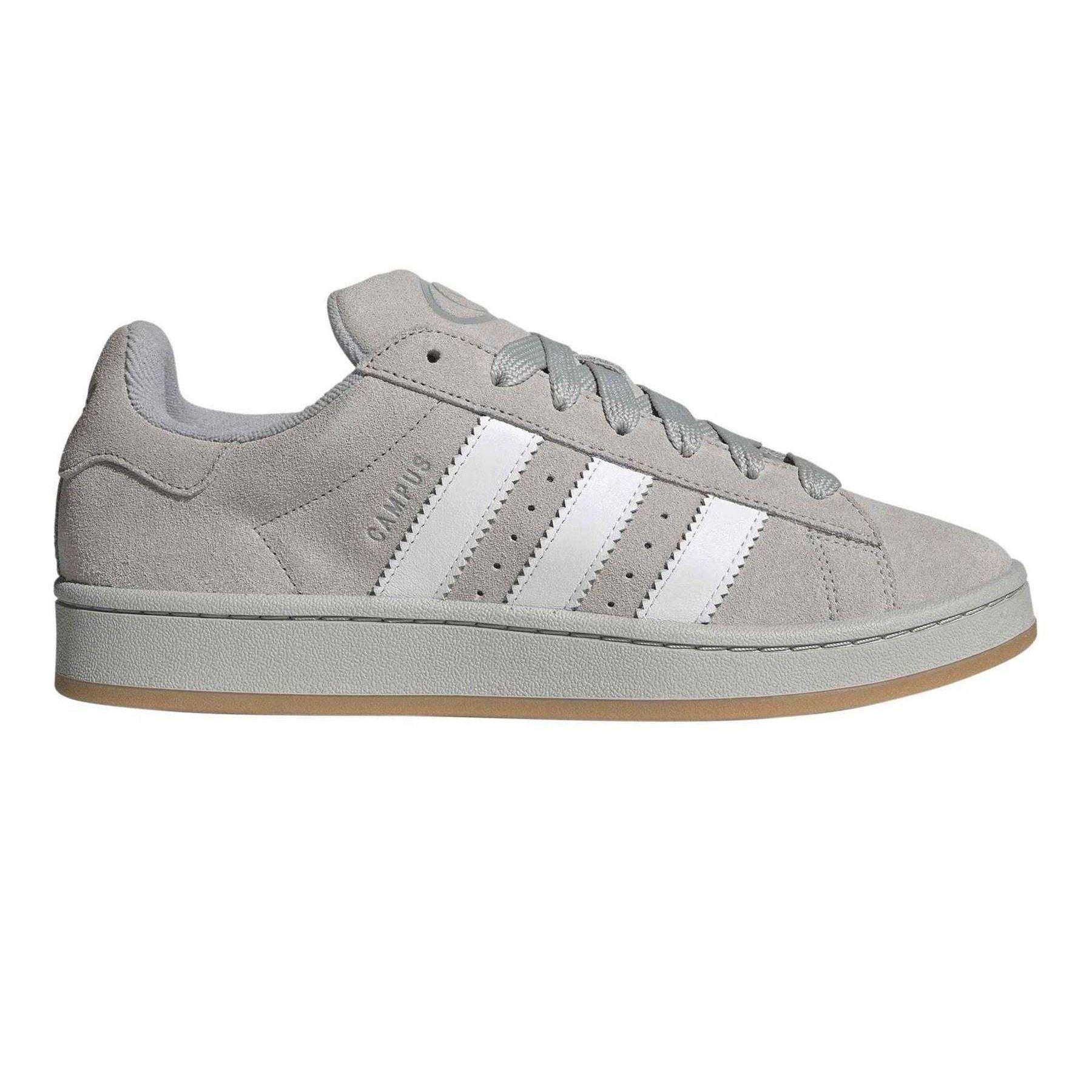Grey - Front - Adidas Mens Campus 00s Leather Trainers