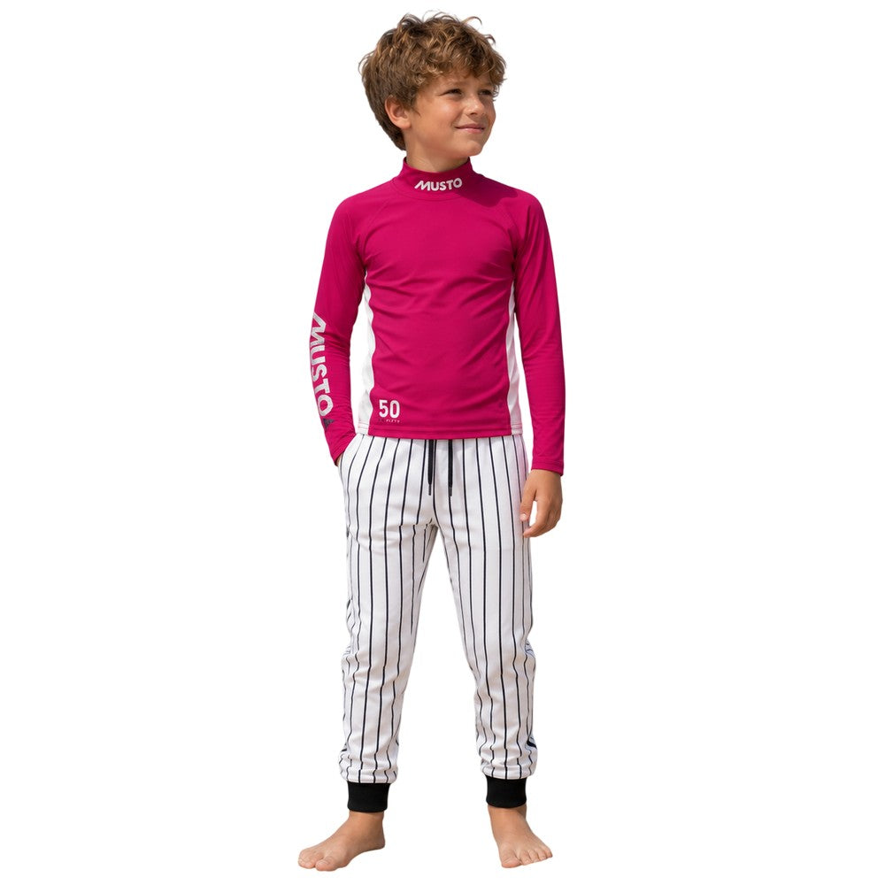 Pink - Side - Musto Childrens-Kids Champ Sunblock Gym Rash Top