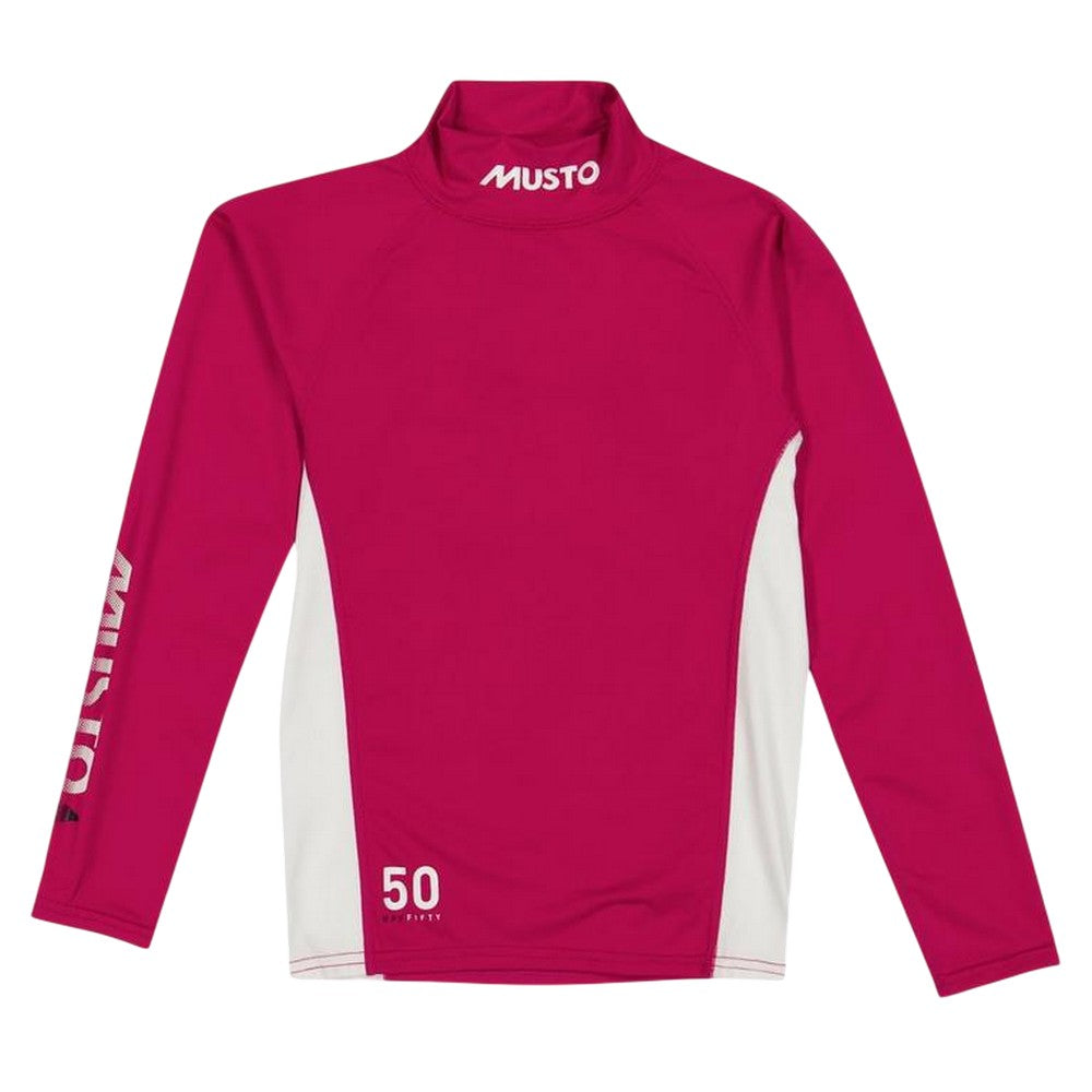Pink - Front - Musto Childrens-Kids Champ Sunblock Gym Rash Top