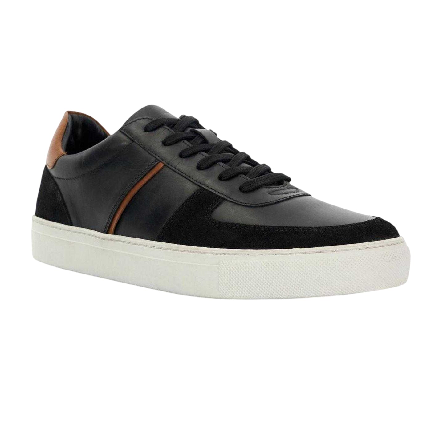 Black - Lifestyle - Dune London Mens Theron Leather Trainers