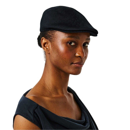 Black - Back - Kangol Tropic 507 Ivy Wool Knitted Flat Cap