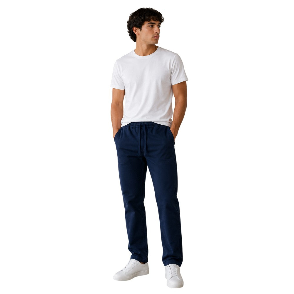 Dark Navy - Side - Albam Mens Judd Logo Joggers