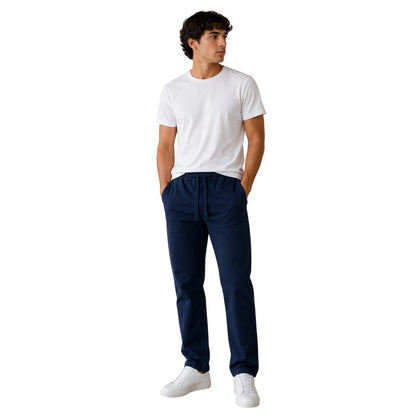 Dark Navy - Side - Albam Mens Judd Logo Joggers