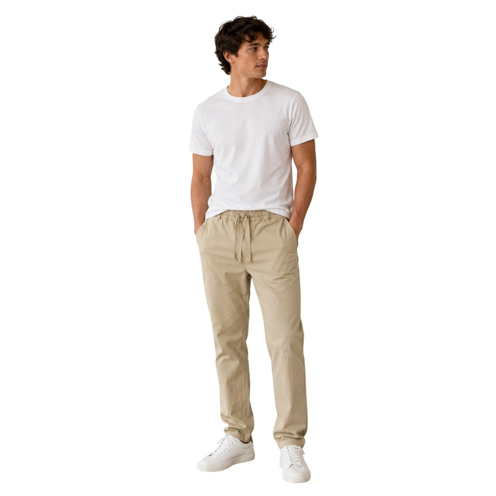 Taupe - Side - Albam Mens Judd Logo Joggers