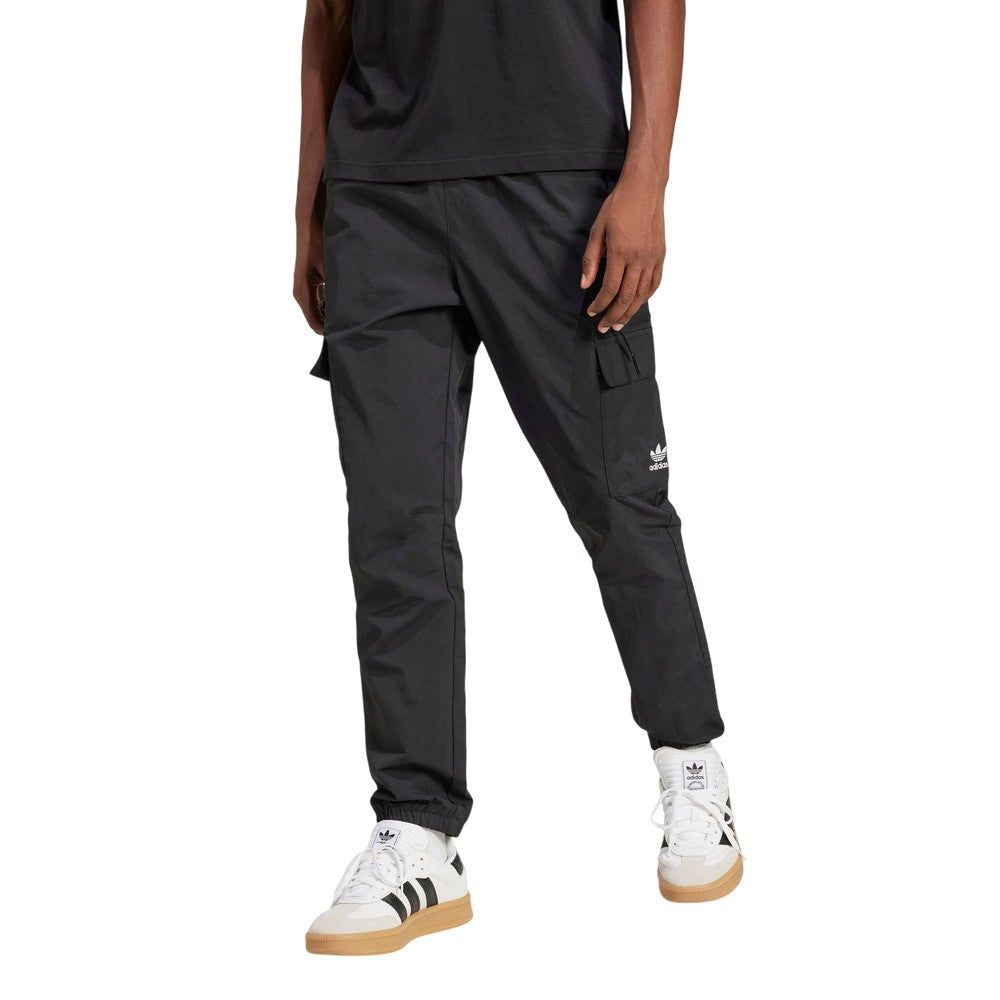 Black - Side - Adidas Mens Originals Woven Cargo Trousers