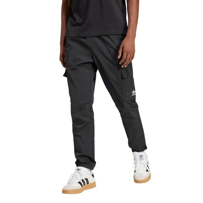 Black - Side - Adidas Mens Originals Woven Cargo Trousers