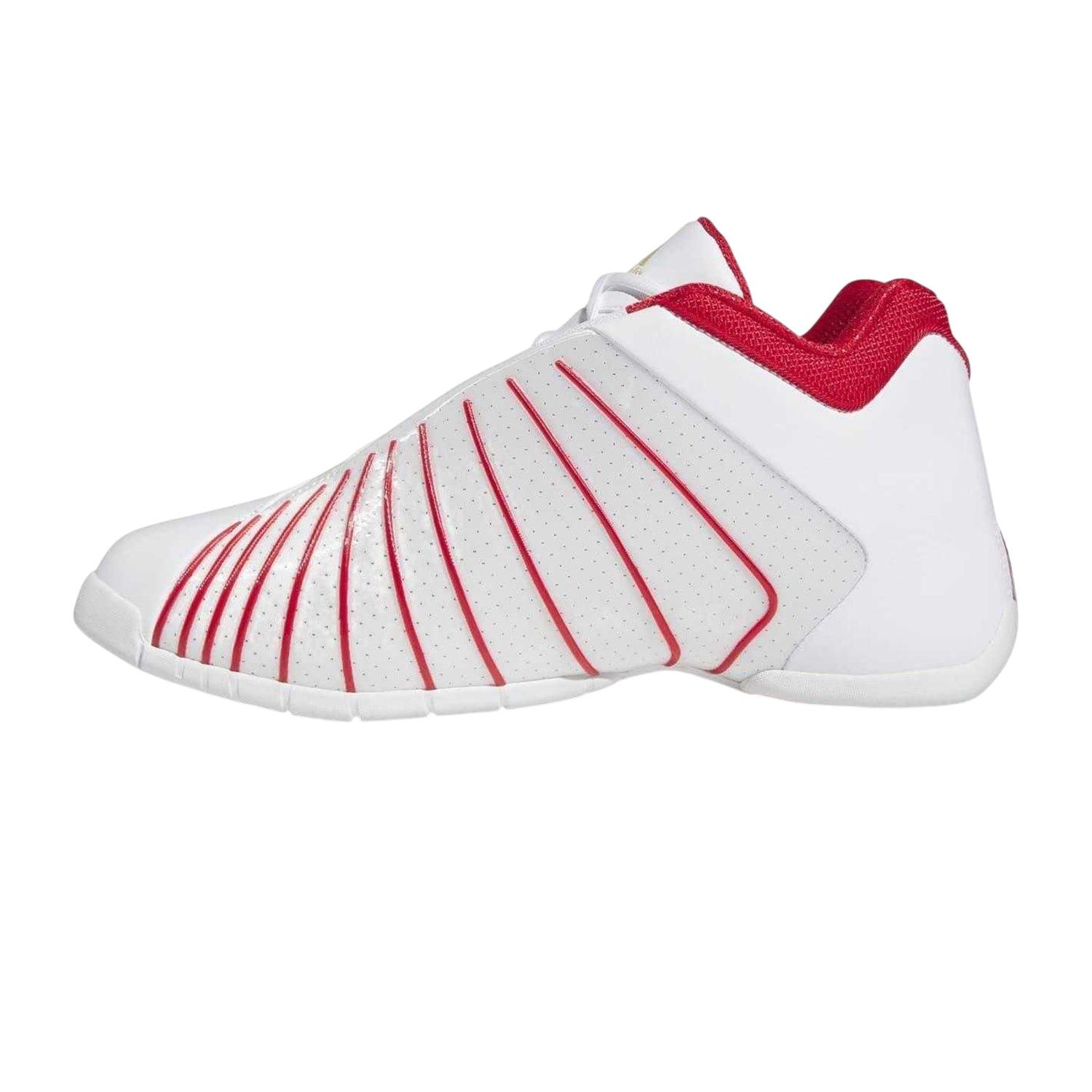 White - Side - Adidas Mens T-Mac Striped Low Trainers