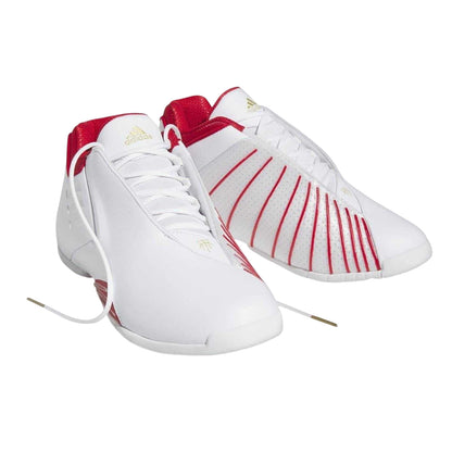 White - Pack Shot - Adidas Mens T-Mac Striped Low Trainers