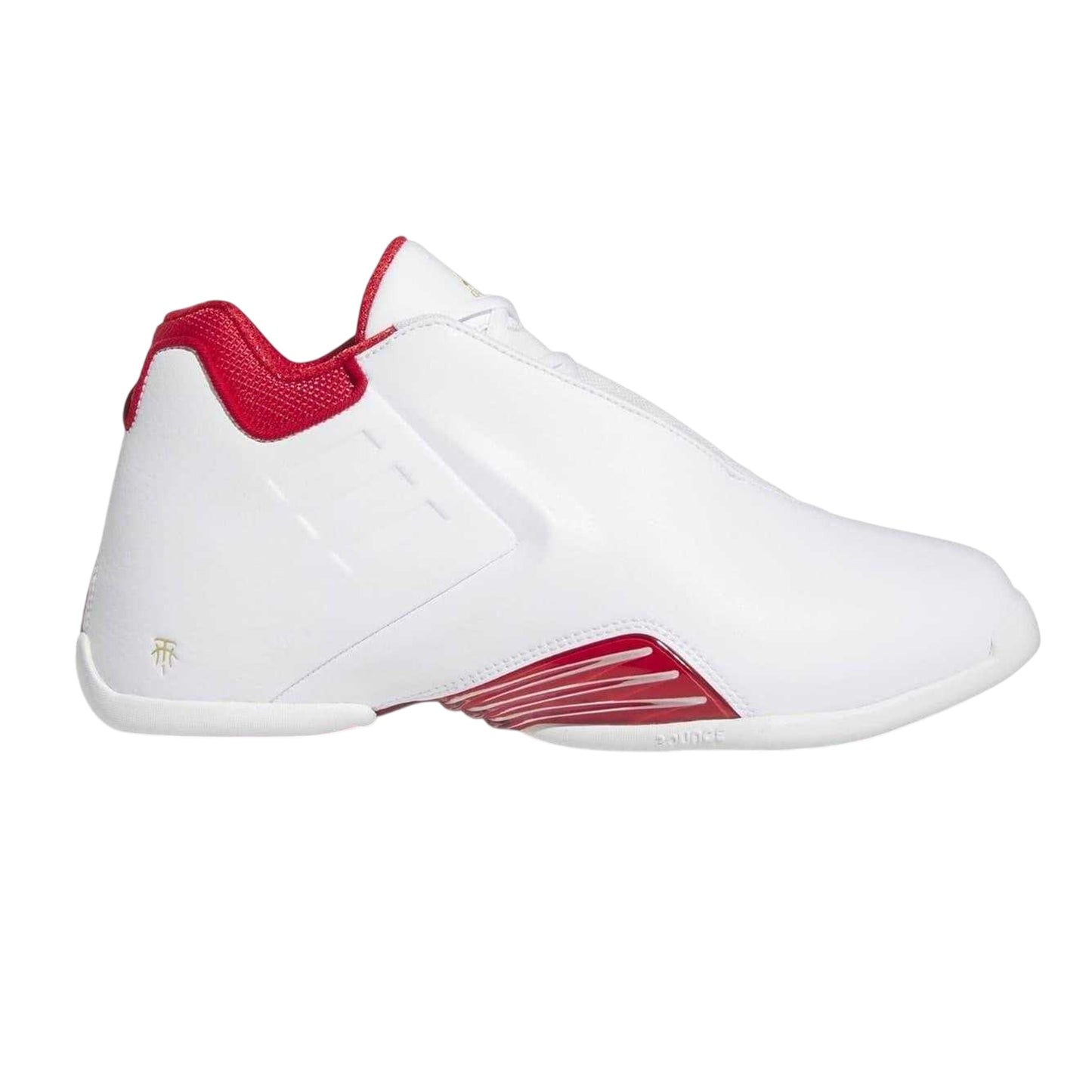 White - Front - Adidas Mens T-Mac Striped Low Trainers