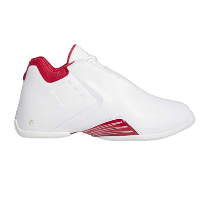 White - Front - Adidas Mens T-Mac Striped Low Trainers