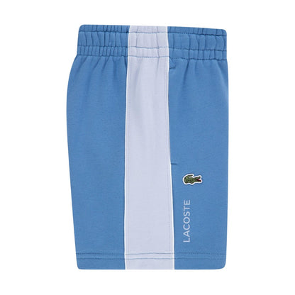 Blue - Side - Lacoste Childrens-Kids Fleece Colour Block Shorts