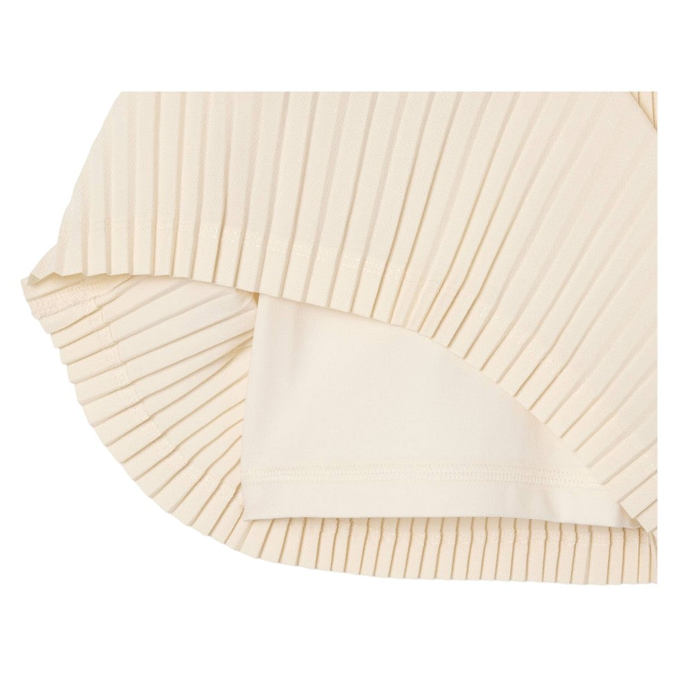 Cream - Back - Lacoste Womens-Ladies Recycled Polyester Pleated Lined Tennis Shorts