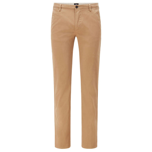 Medium Beige - Front - Boss Mens Rice 1 D Trousers