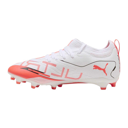 White-Red - Back - Puma Childrens-Kids Ultra 5 Match Football Boots