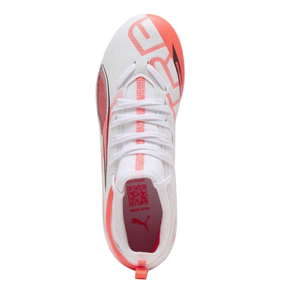 White-Red - Side - Puma Childrens-Kids Ultra 5 Match Football Boots