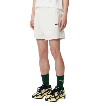Cream - Back - Lacoste Mens Paris Cotton Regular Shorts