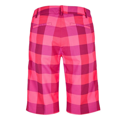 Pink - Back - Puma Womens-Ladies Tech Plaid Golf Shorts