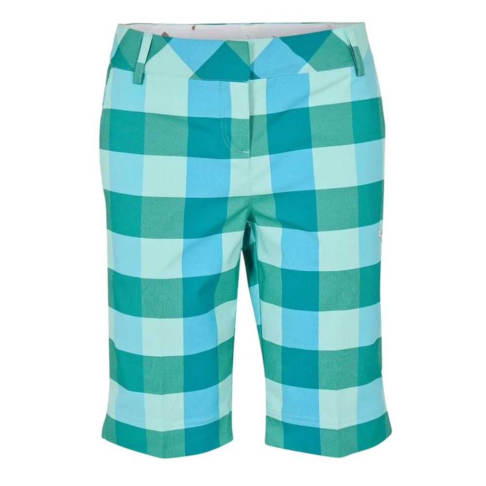 Blue - Front - Puma Womens-Ladies Tech Plaid Golf Shorts