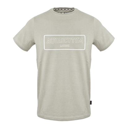 Grey - Front - Aquascutum Mens Logo Cotton T-Shirt