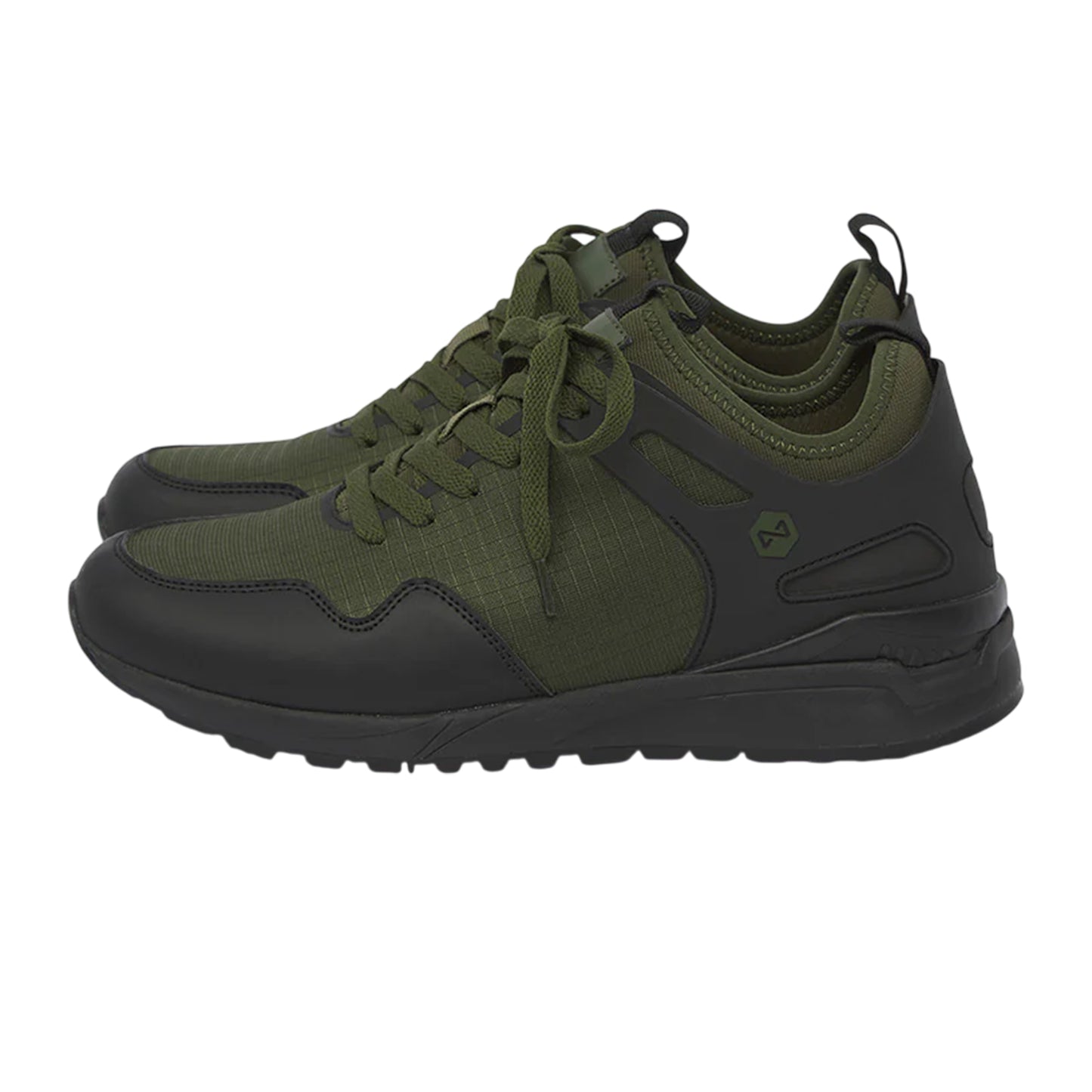 Green - Side - Navitas Mens XT3 Two Tone Trainers