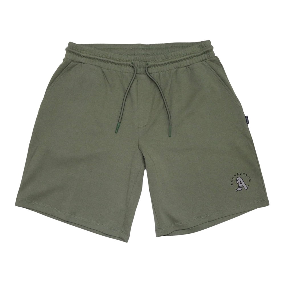 Military Green - Front - Aquascutum Mens Fleece Shorts