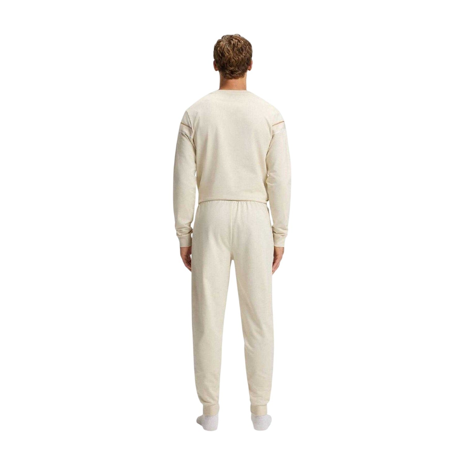 White - Back - Boss Mens Iconic Terrycloth Tracksuit Bottoms