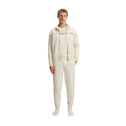 White - Lifestyle - Boss Mens Iconic Terrycloth Tracksuit Bottoms