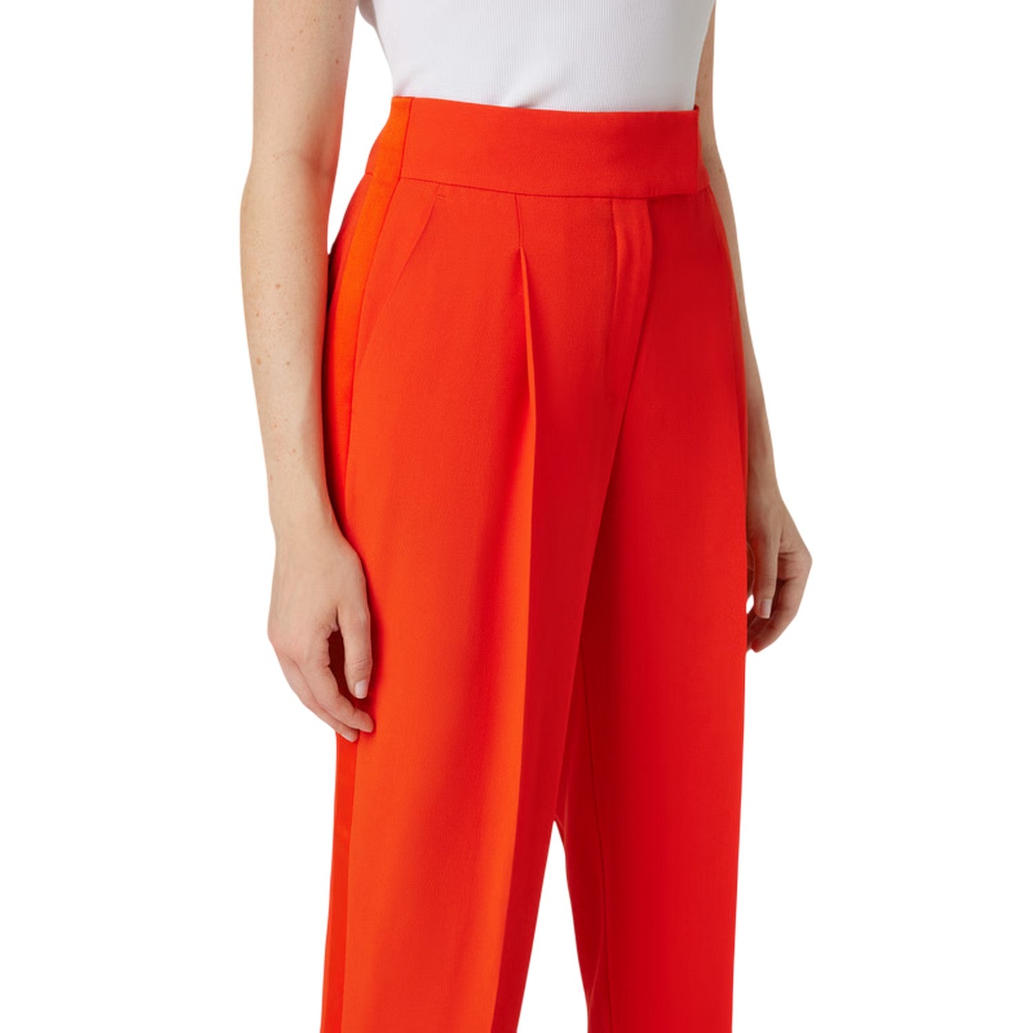 Bright Orange - Side - Boss Womens-Ladies Tiroko Regular Trousers