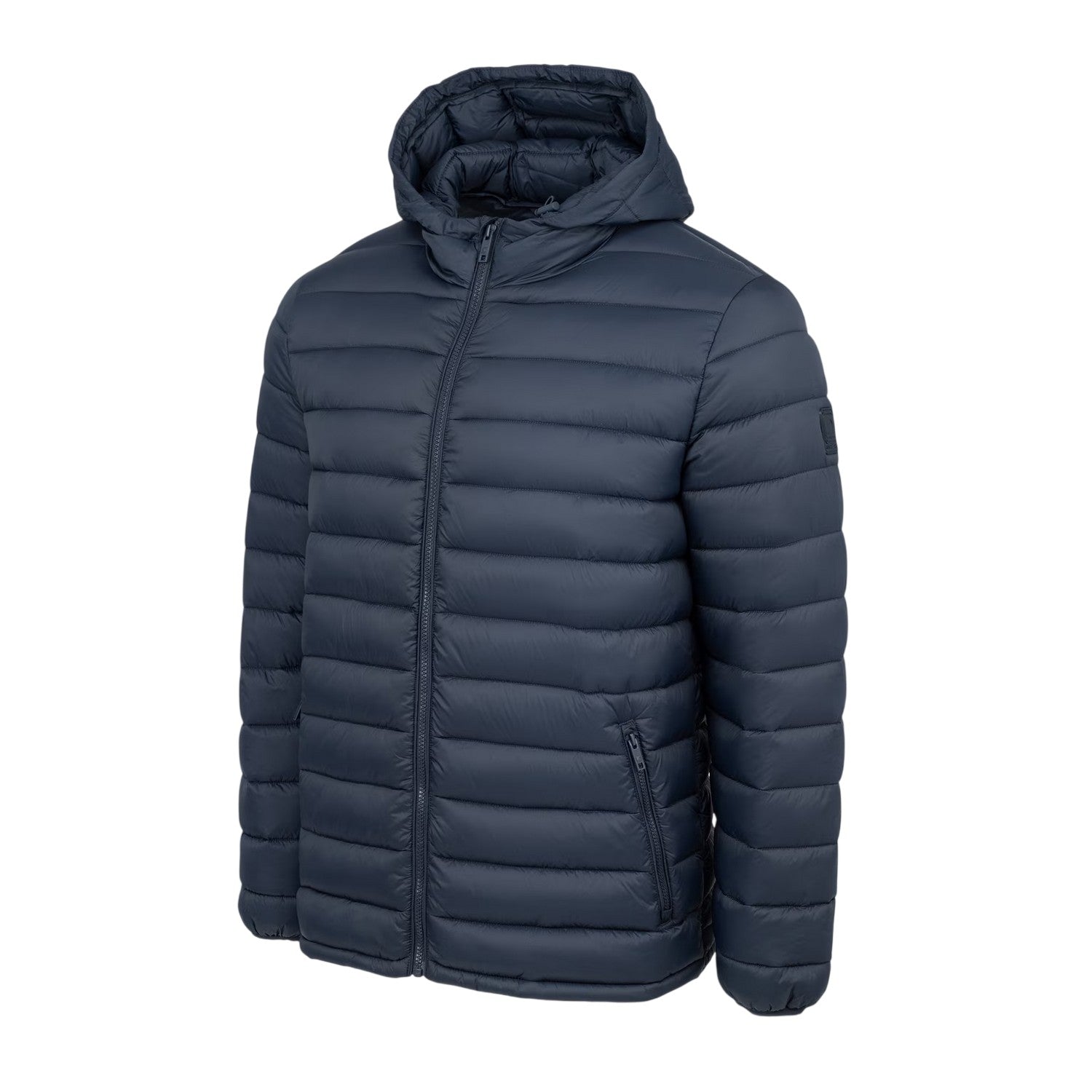 Navy - Side - SoulCal Mens Micro Quilted Hooded Jacket