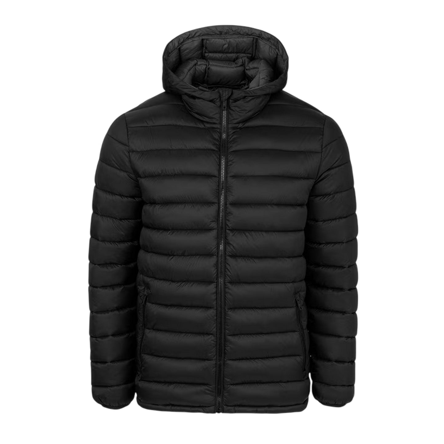 Black - Front - SoulCal Mens Micro Quilted Hooded Jacket