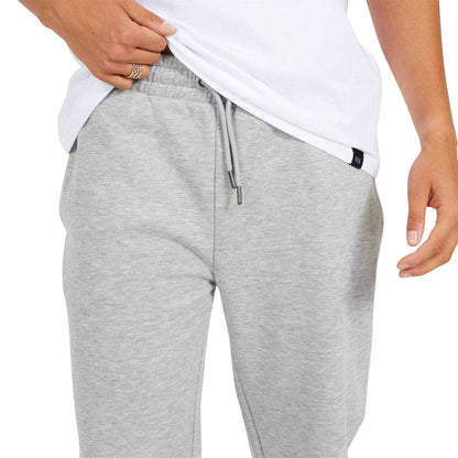 Light Grey Marl - Side - Brave Soul Mens Fleece Open Hem Straight Leg Jogging Bottoms