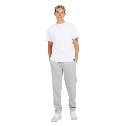 Light Grey Marl - Lifestyle - Brave Soul Mens Fleece Open Hem Straight Leg Jogging Bottoms