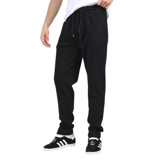 Jet Black - Front - Brave Soul Mens Fleece Open Hem Straight Leg Jogging Bottoms