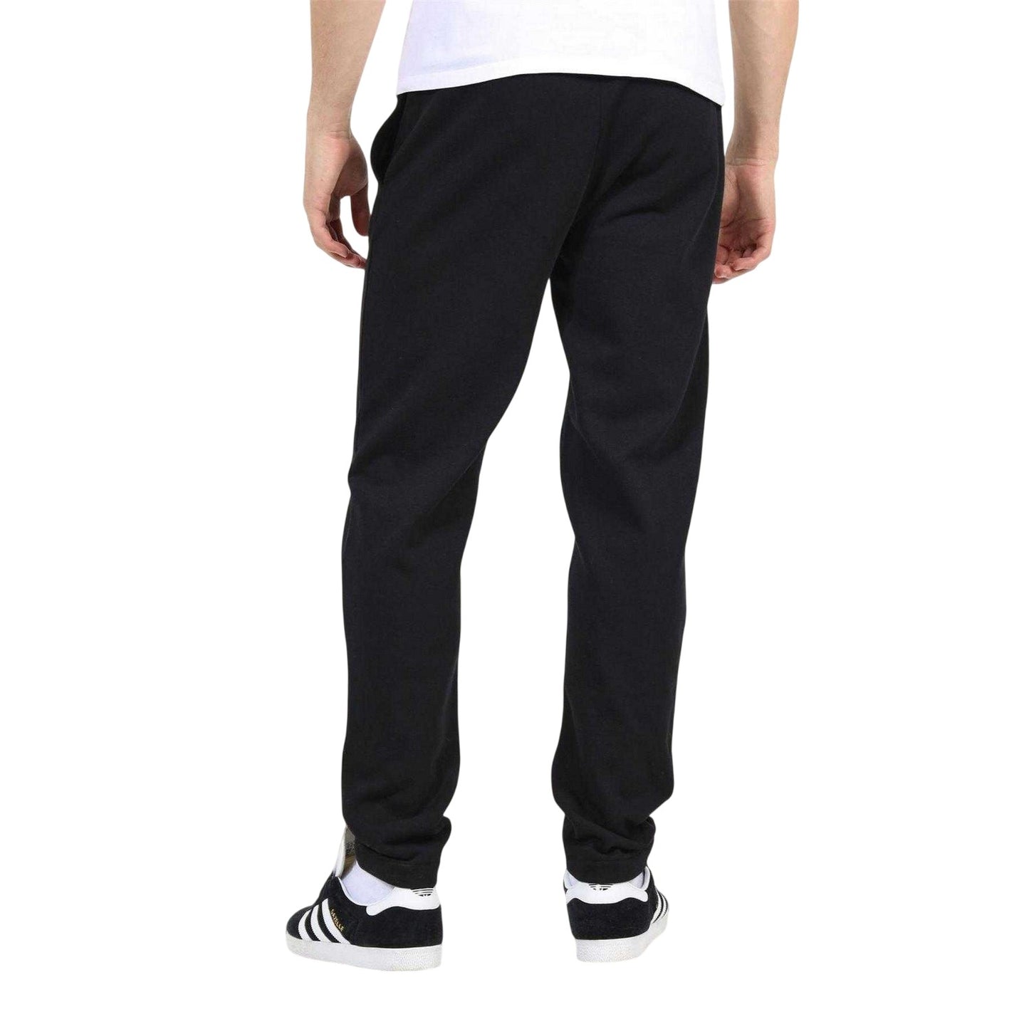 Jet Black - Back - Brave Soul Mens Fleece Open Hem Straight Leg Jogging Bottoms