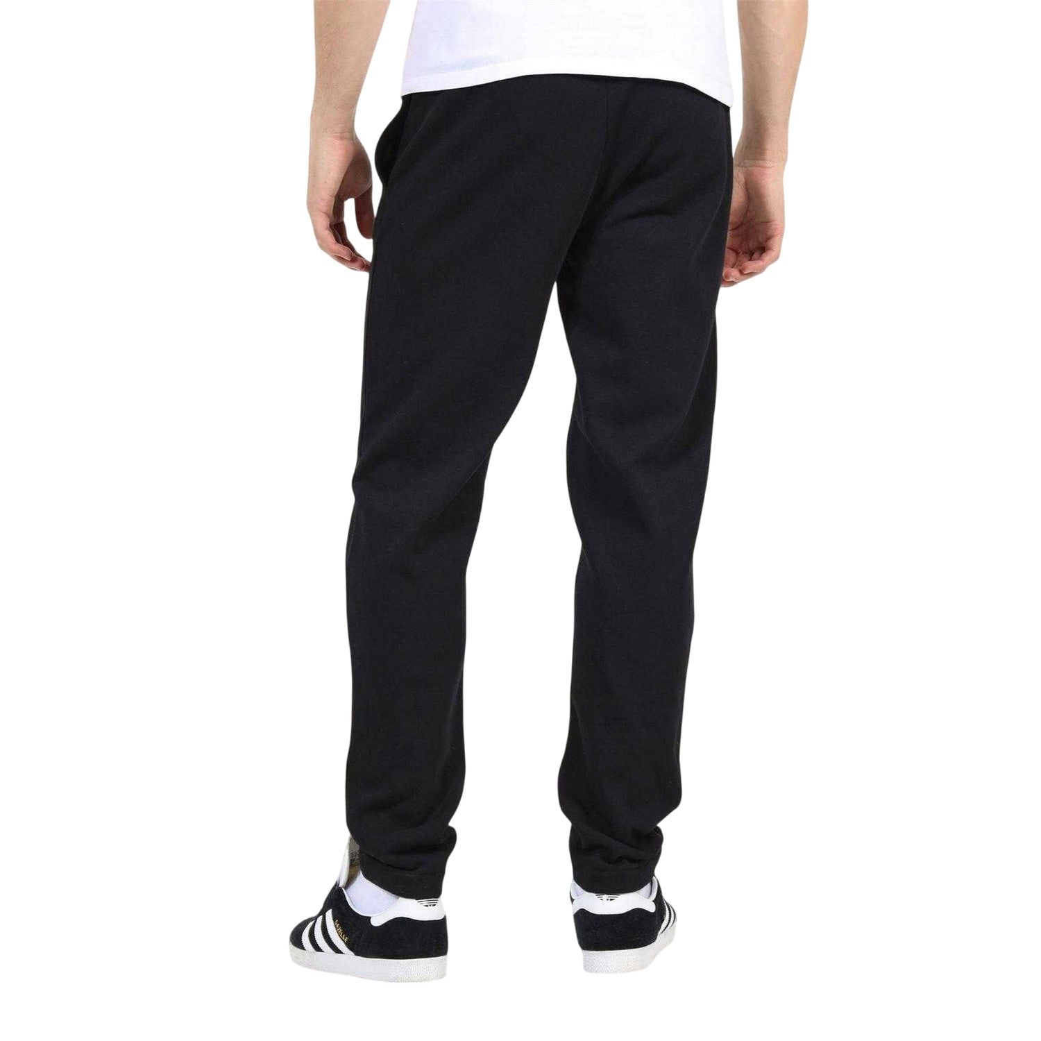 Jet Black - Back - Brave Soul Mens Fleece Open Hem Straight Leg Jogging Bottoms