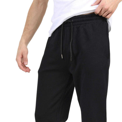 Jet Black - Side - Brave Soul Mens Fleece Open Hem Straight Leg Jogging Bottoms