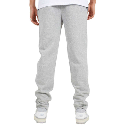 Light Grey Marl - Back - Brave Soul Mens Fleece Open Hem Straight Leg Jogging Bottoms
