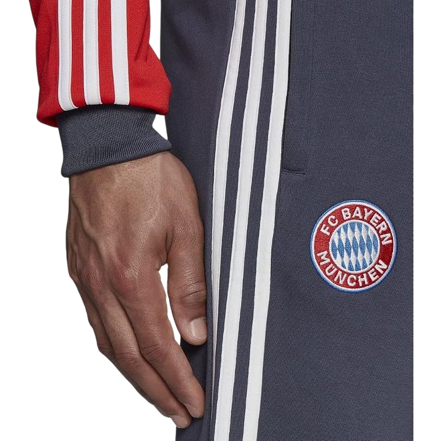 Shadow Blue - Side - FC Bayern Munich Mens Adidas Tracksuit Bottoms